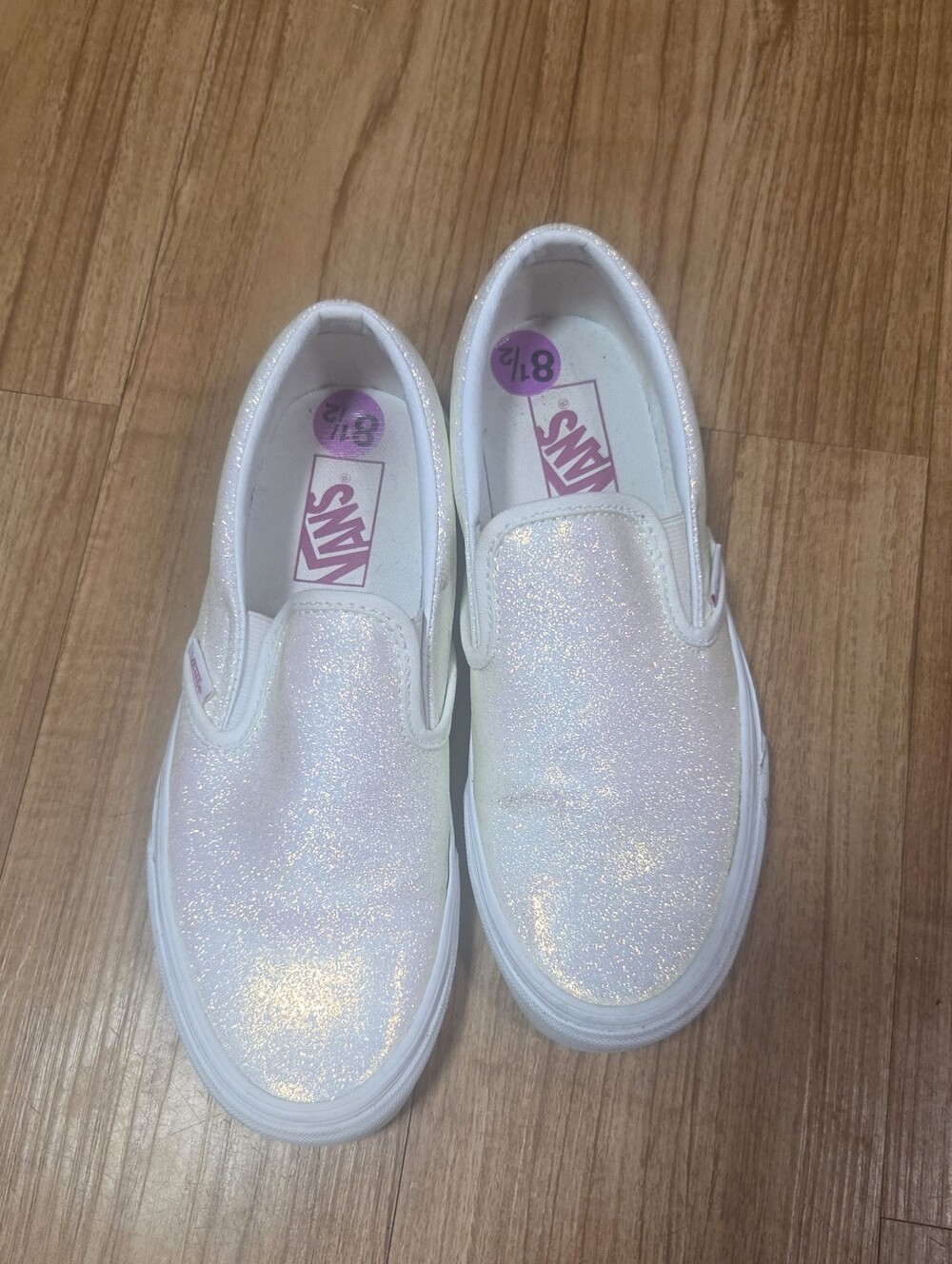 Irridescent Glitter Slip on Vans